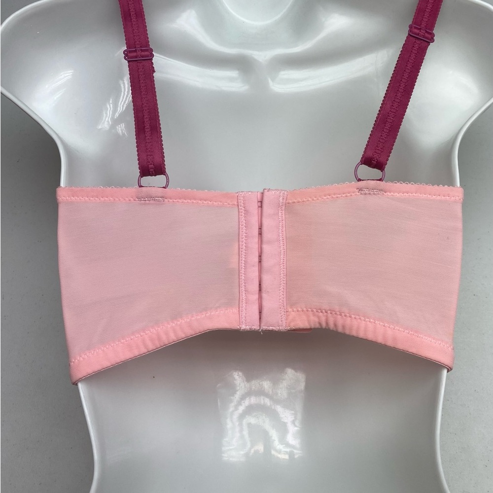 Parfait PNK/MAROON Unlined Long Bra, 32D *P1046 - Picture 4 of 8